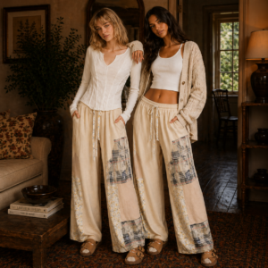 Toasted Almond Knit Relaxed Fit Pants