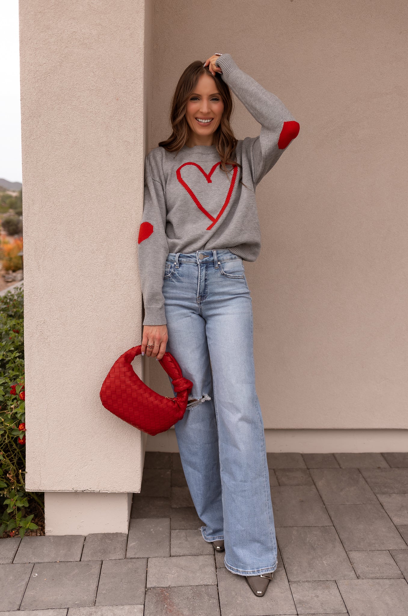 Grey Heart Detail Valentine Sweater - Image 9