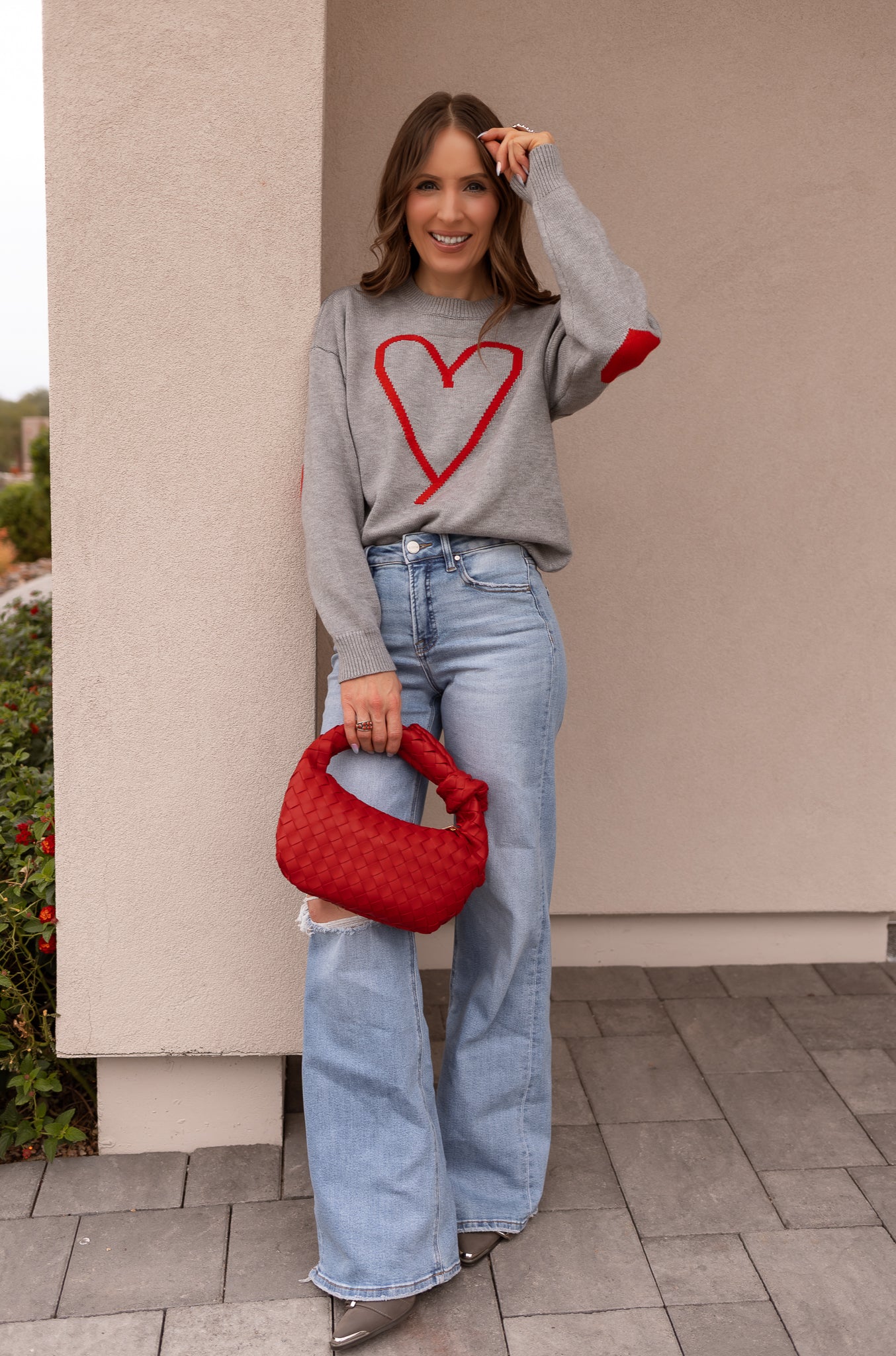 Grey Heart Detail Valentine Sweater - Image 10